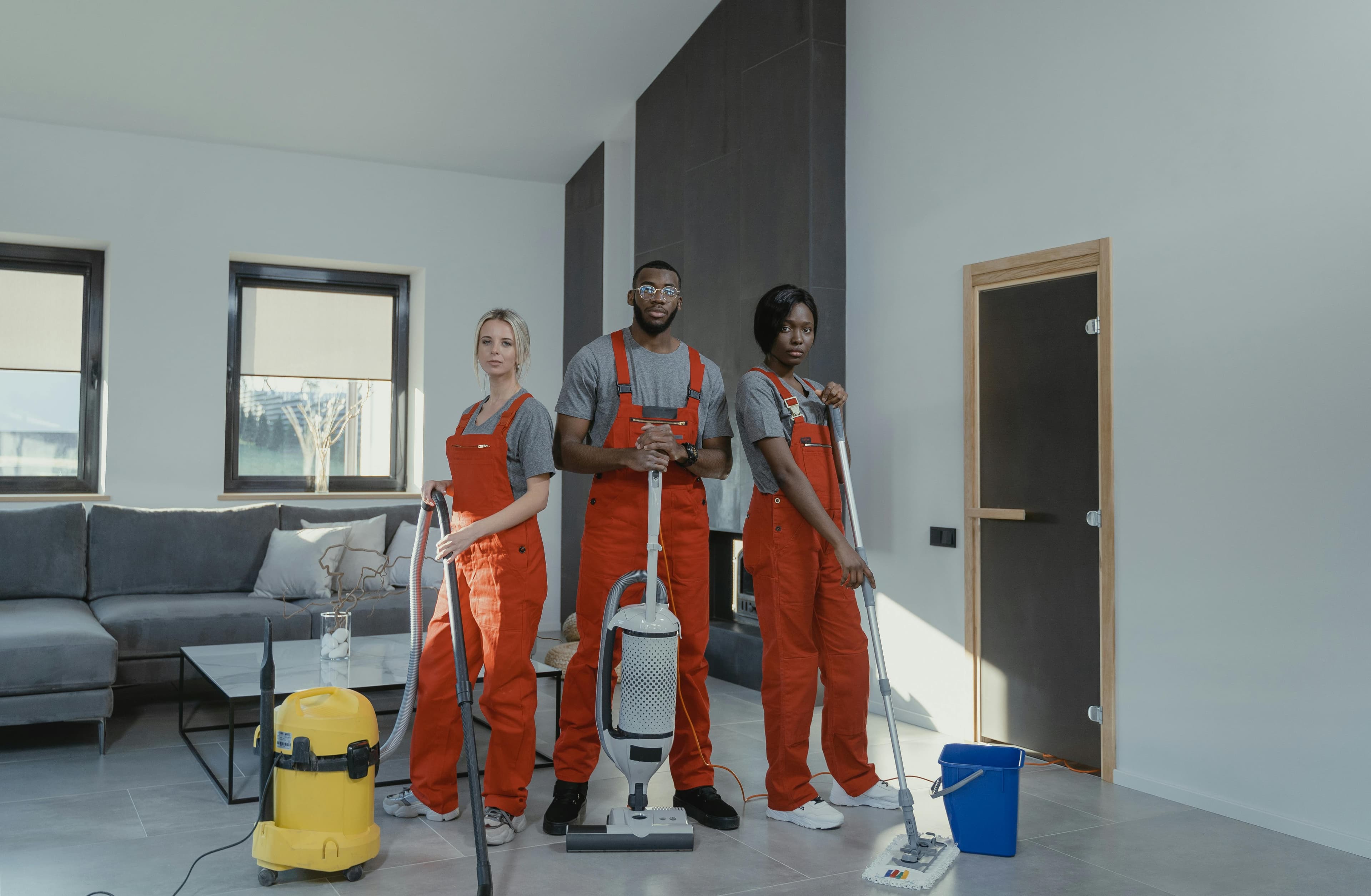 OCS team portrait with cleaning equipment